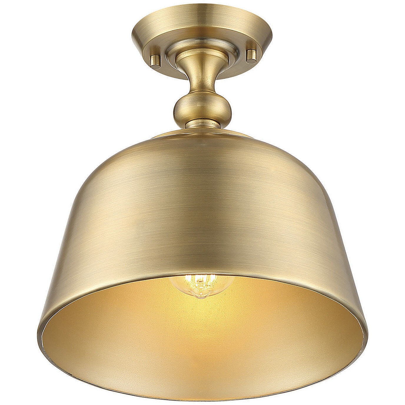 Brass semi flush mount light store