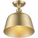 Berg 1 Light 12 inch Warm Brass Semi-Flush Ceiling Light, Essentials