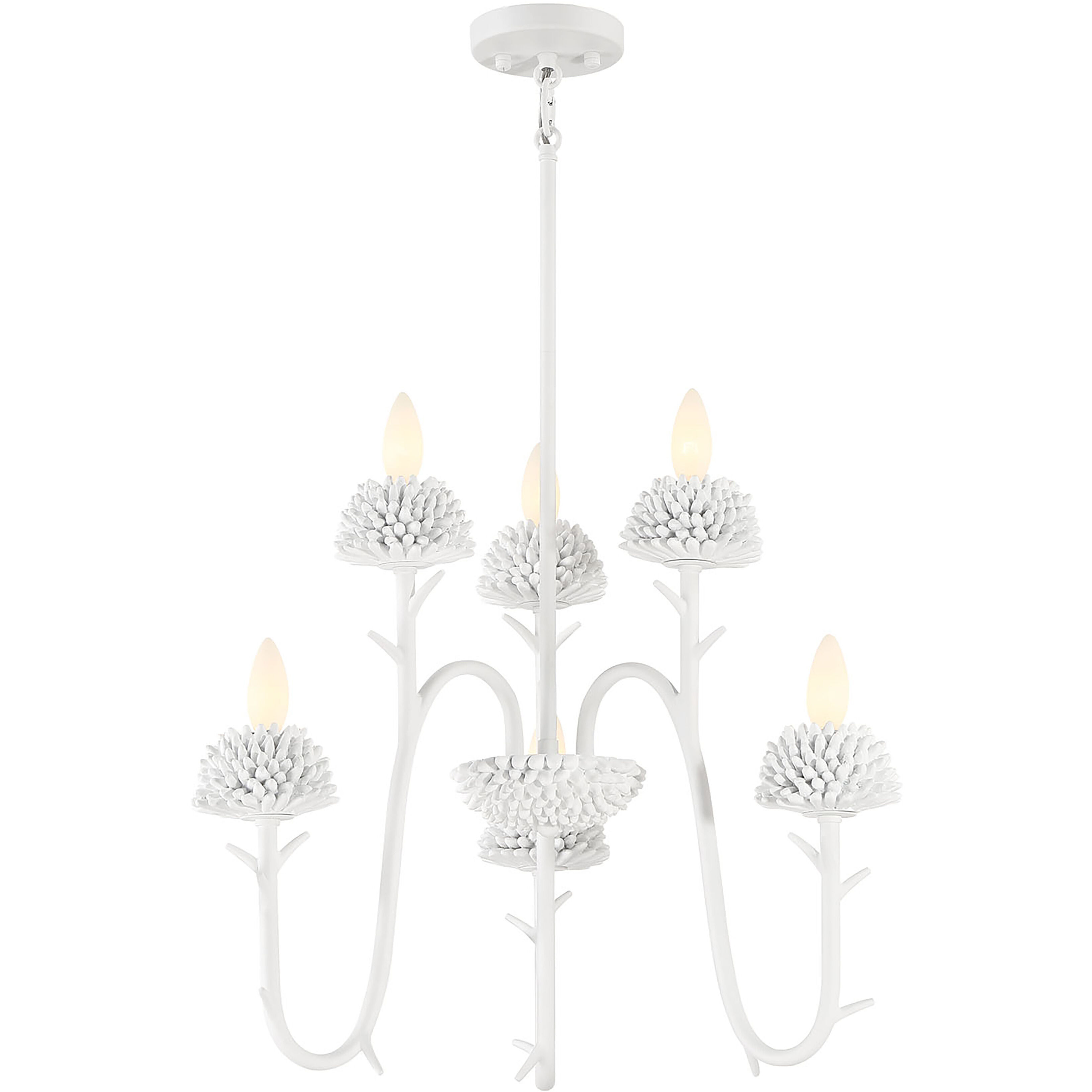 North Fork 6 Light 24 inch Sand White Pendant Ceiling Light