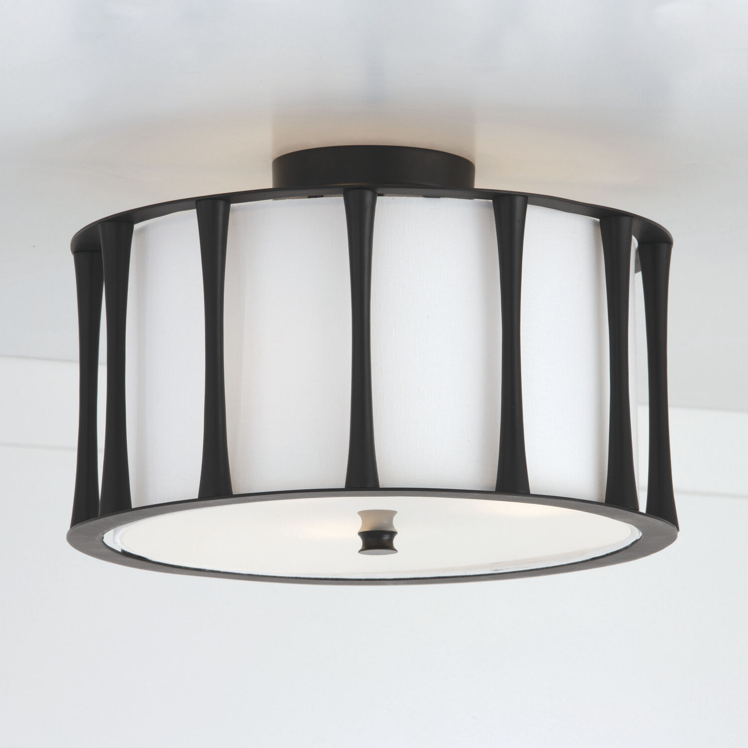 Bodie 3 Light 15 inch Matte Black Semi-Flush Mount Ceiling Light, Convertible Dual Mount