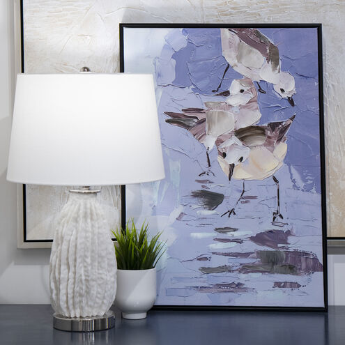 Seagull Abstract Blue with Gray and Black Framed Wall Art