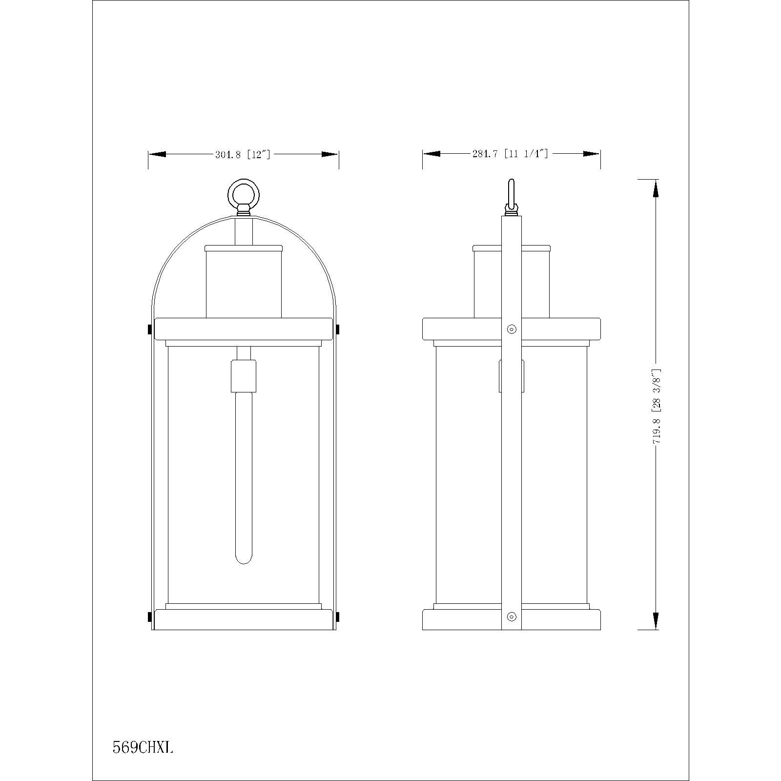Roundhouse 1 Light 12 inch Black Outdoor Chain Mount Ceiling Fixture