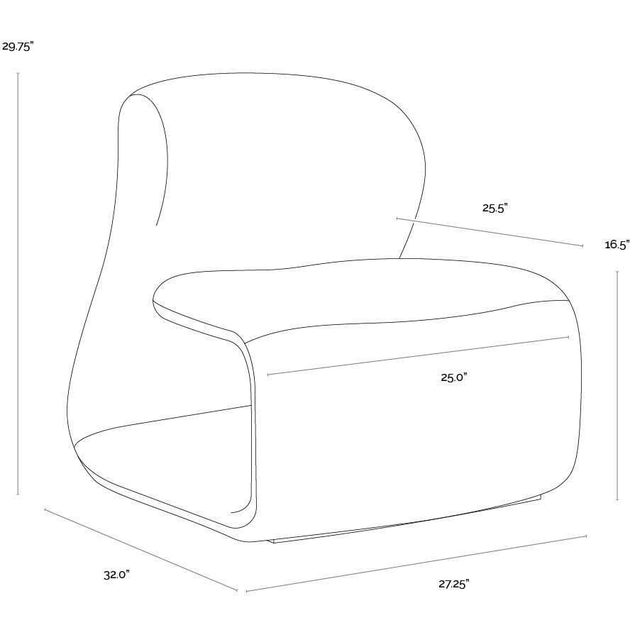 Sophiene Abbington Black Lounge Chair