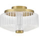 Reign LED 12.75 inch Lacquered Brass Flush Mount Ceiling Light