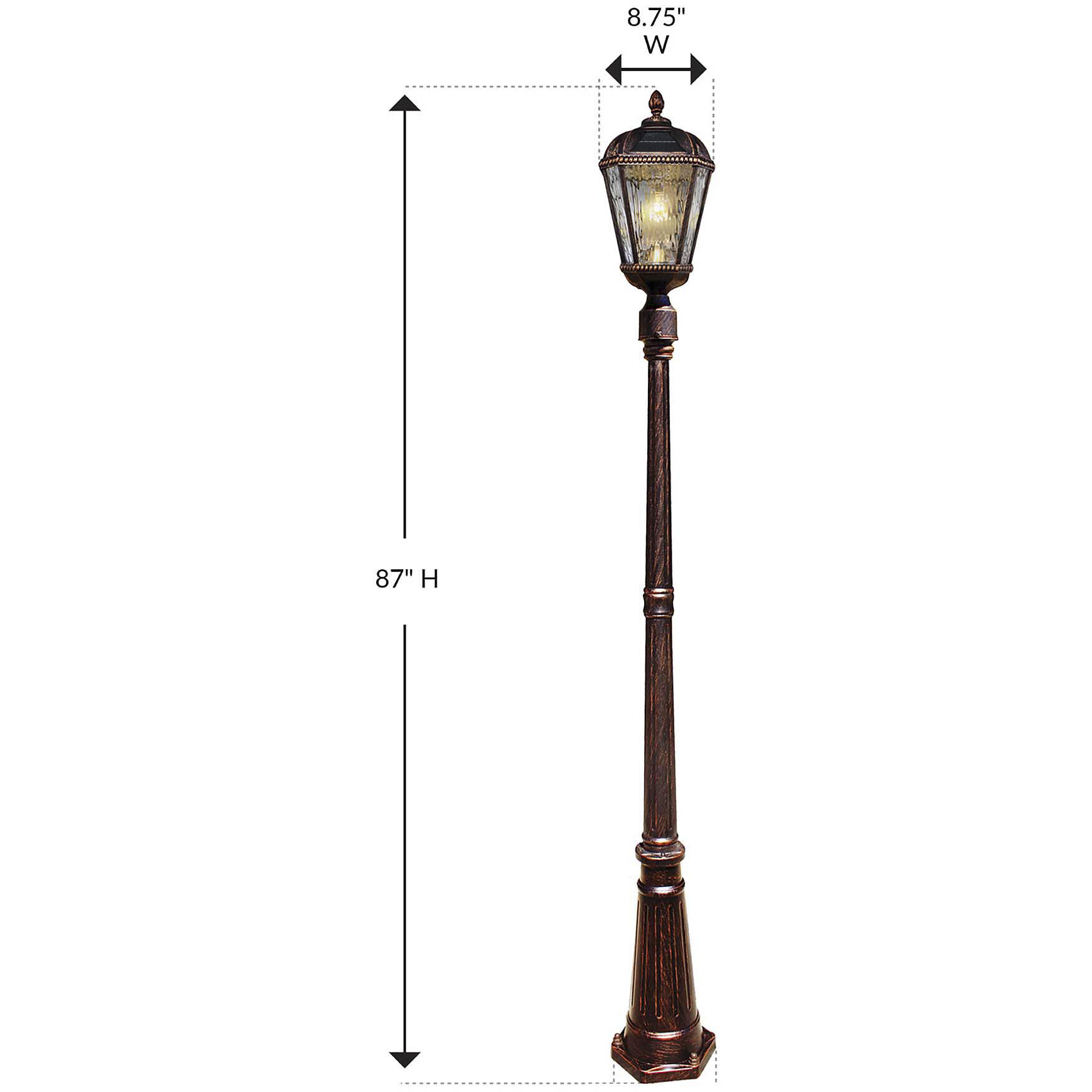 Royal LED 87 inch Brushed Bronze Lamp Post Set, Solar