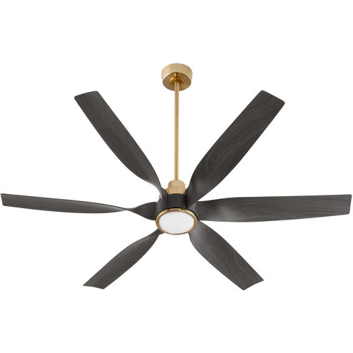 Kimbo 60 inch Aged Brass with Colonial Black Blades Patio Fan