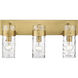 Fontaine 3 Light 24 inch Rubbed Brass Vanity Wall Light