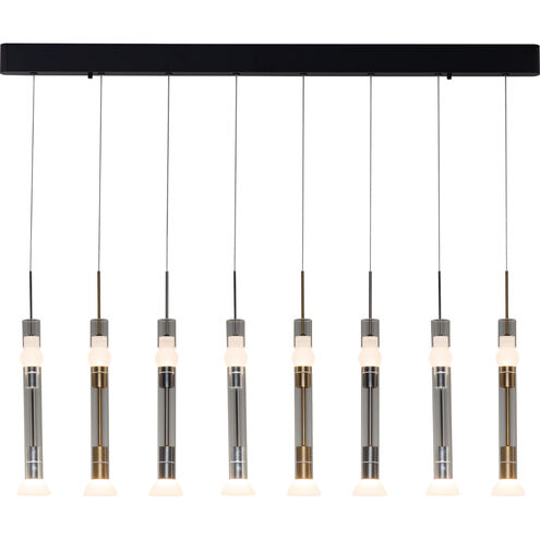 Beam 8 Light 5 inch Brushed Gold / Brushed Aluminum / Satin Dark Gray Multi Pendant Ceiling Light