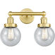 Beacon 2 Light 15.5 inch Satin Gold Bath Vanity Light Wall Light in Seedy