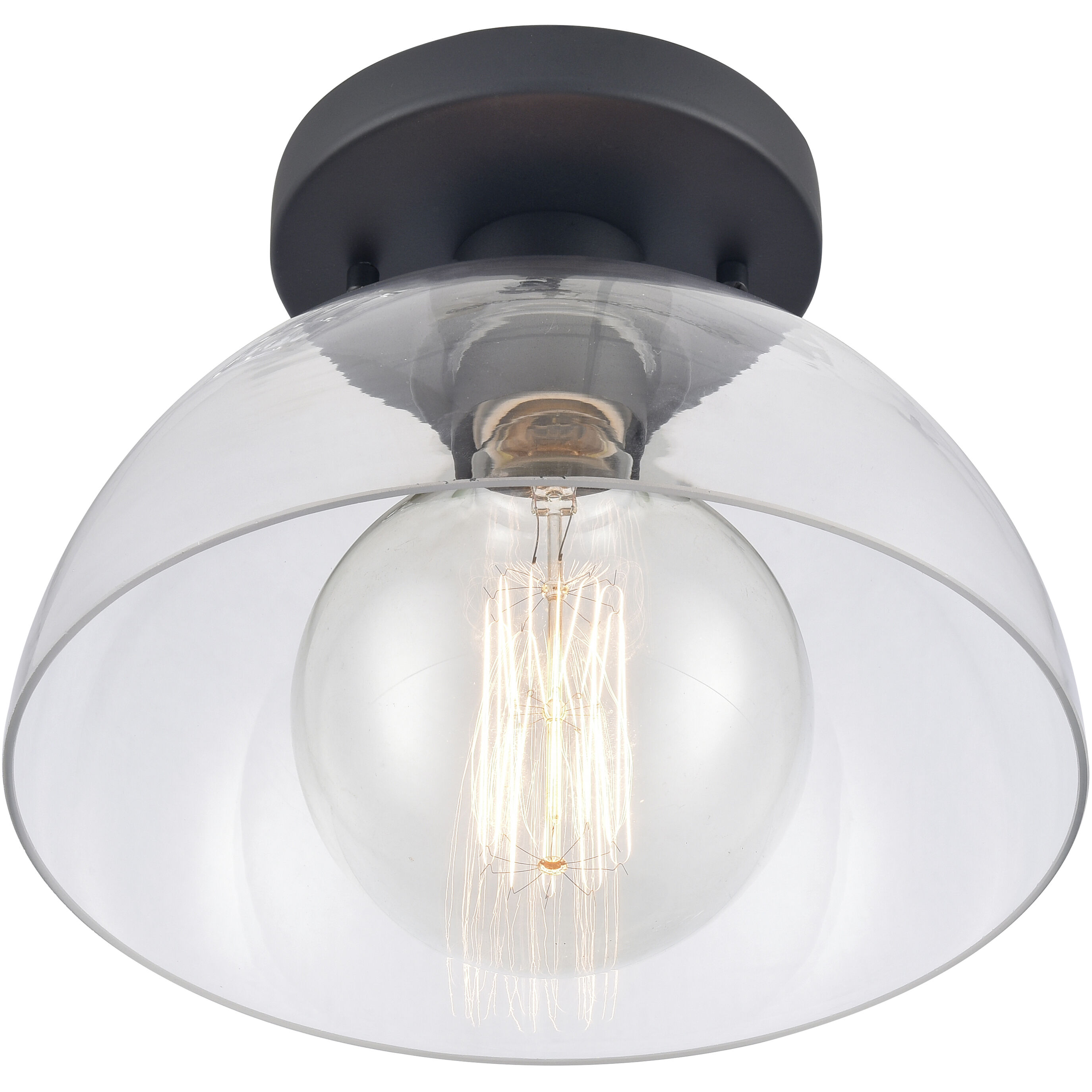 Julian 1 Light 10 inch Matte Black Semi Flush Mount Ceiling Light