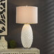 Cameron 36 inch 100.00 watt White and Antique Brass and Clear Table Lamp Portable Light