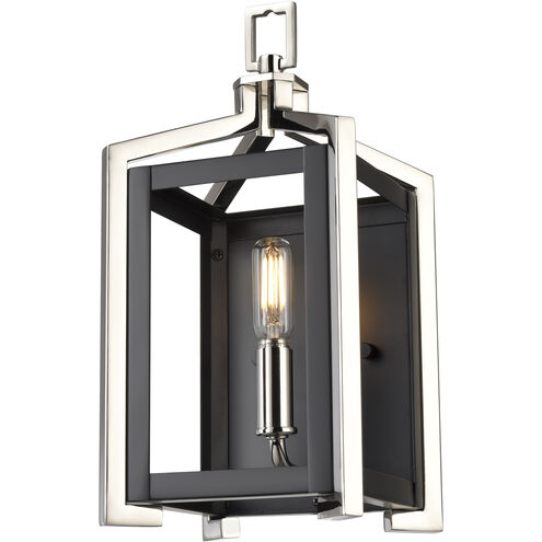 Wiscoy 1 Light 6.25 inch Black Polished Nickel Sconce Wall Light