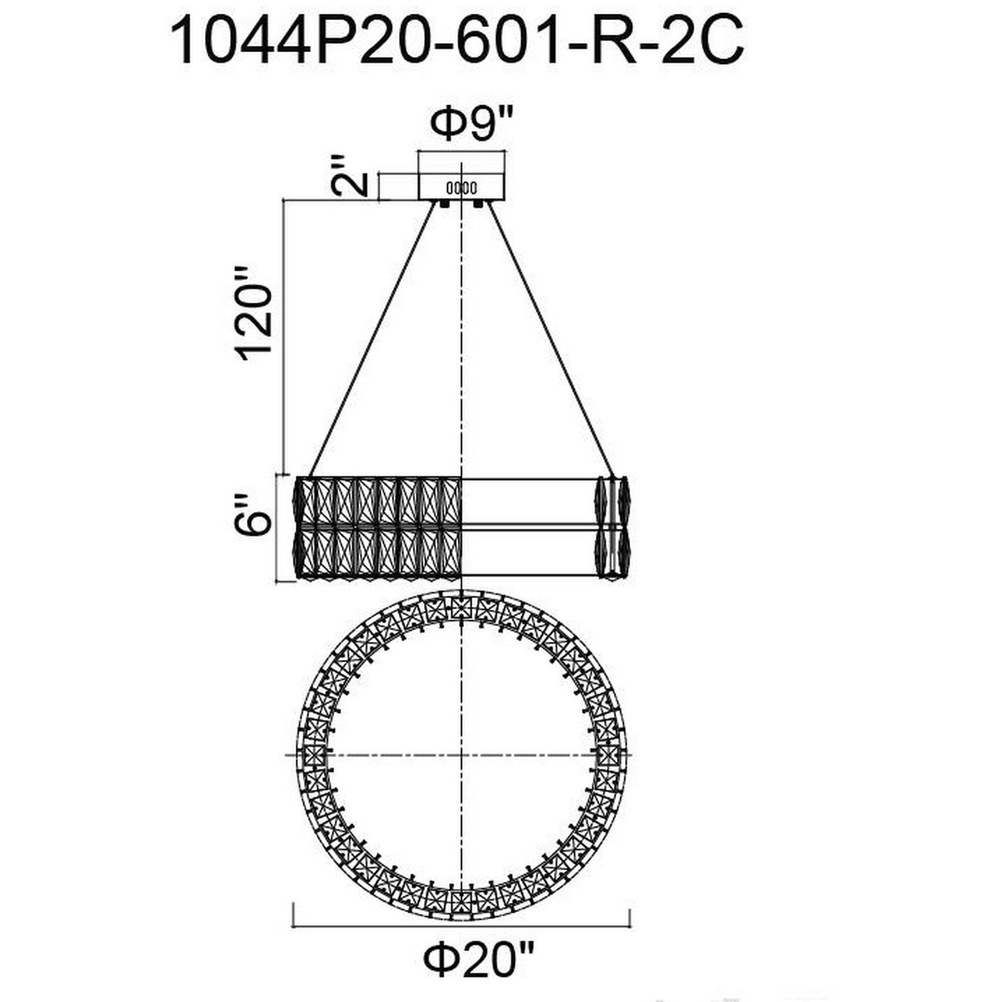 Madeline LED 20 inch Chrome Down Chandelier Ceiling Light