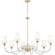 Katerina 8 Light 46 inch Rubbed Brass Chandelier Ceiling Light