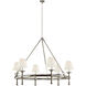 Chapman & Myers Classic2 6 Light 38.5 inch Polished Nickel Ring Chandelier Ceiling Light in Linen