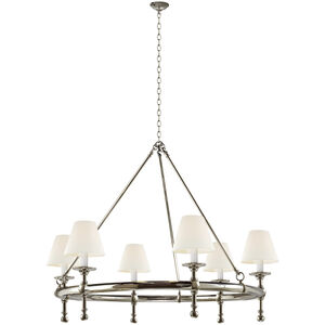 Chapman & Myers Classic2 6 Light 33.25 inch Polished Nickel Ring Chandelier Ceiling Light in Linen