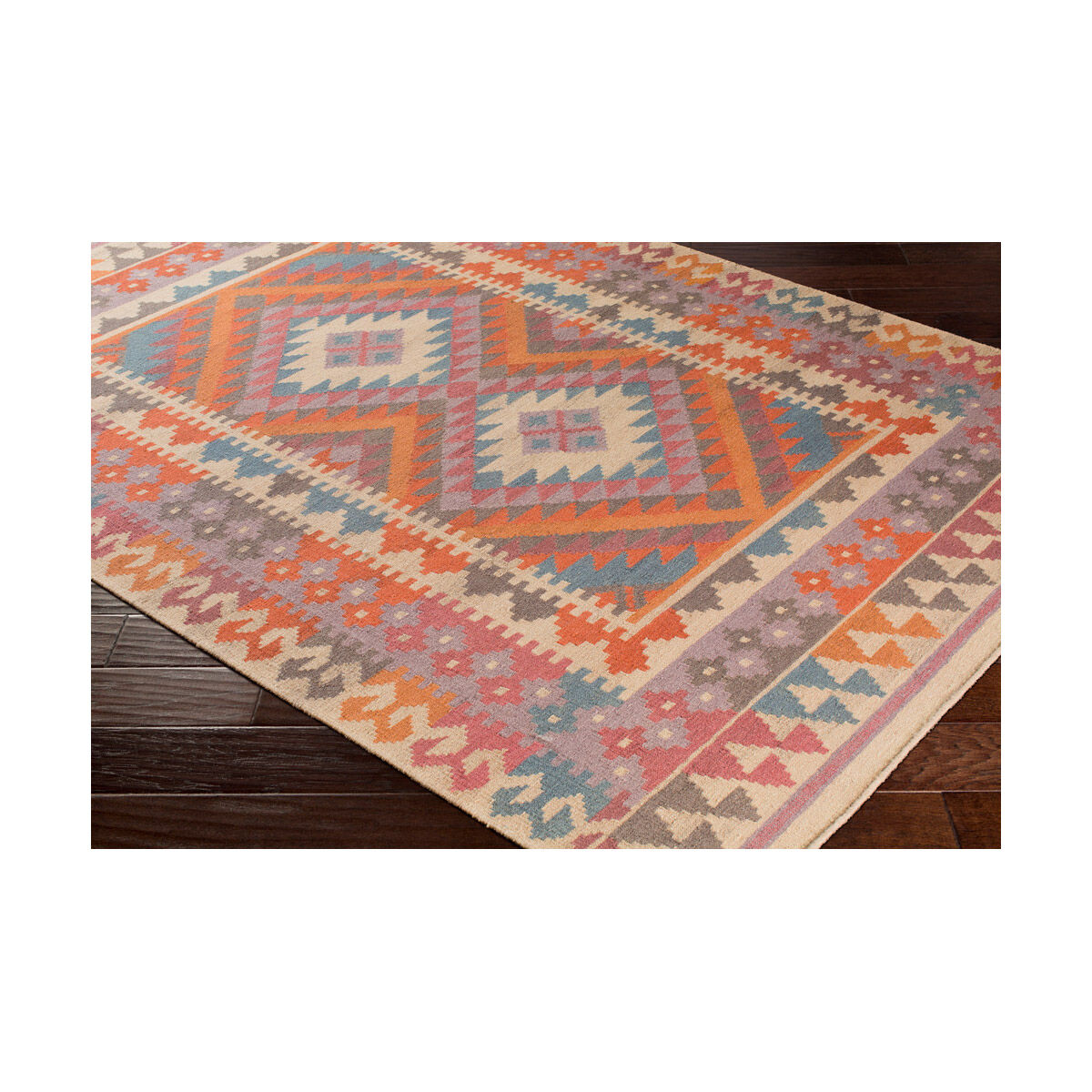 Adia 36 X 24 inch Burnt Orange/Wheat/Taupe/Garnet/Teal Rugs, Rectangle