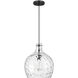 Coastal 1 Light 12.75 inch Matte Black Pendant Ceiling Light