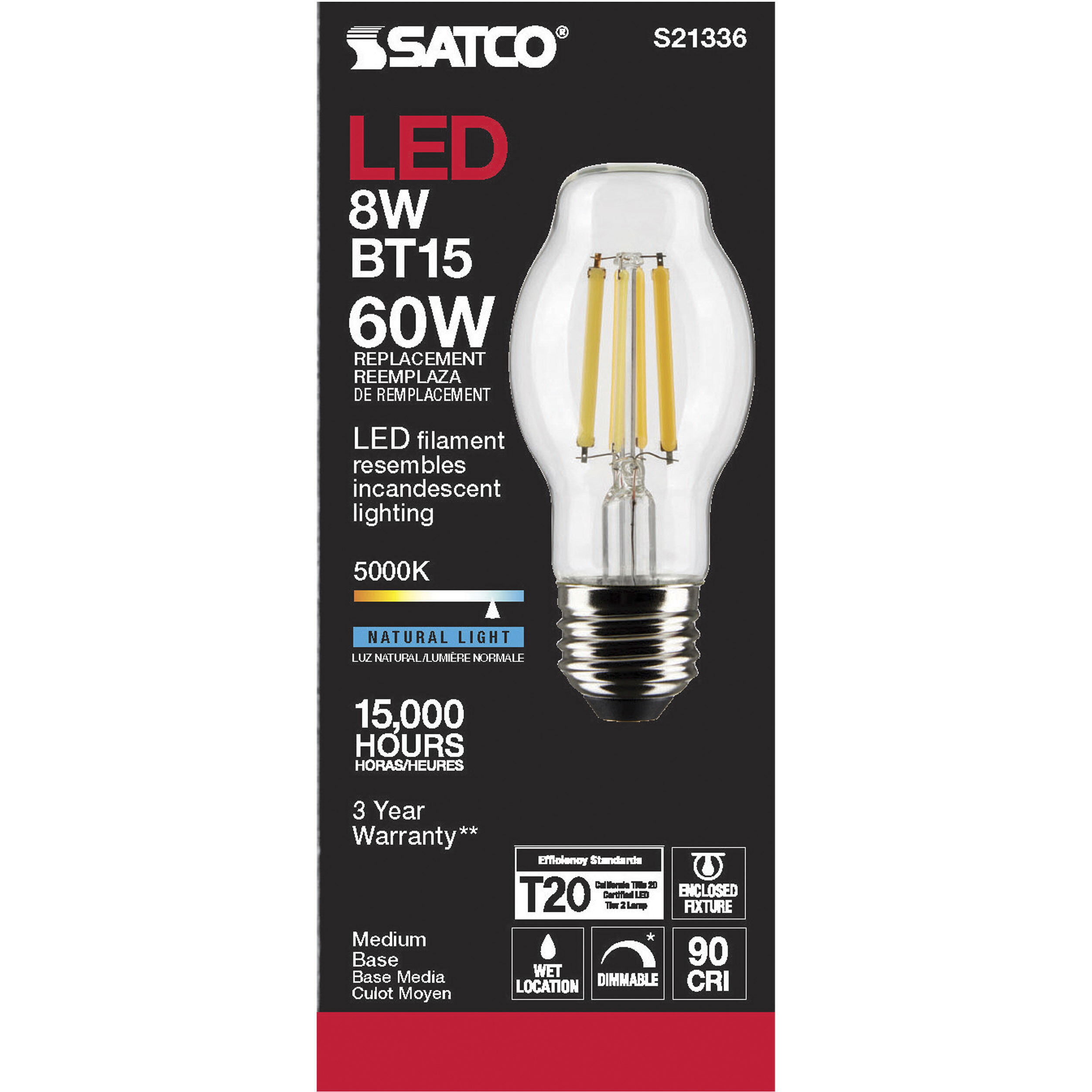 Lumos LED Medium Medium 8.00 watt 5000K LED Filament