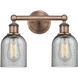 Caledonia 2 Light 14 inch Antique Copper Bath Vanity Light Wall Light in Charcoal