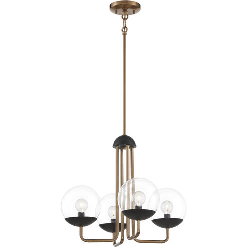 Outer Limits 4 Light 19 inch Painted Bronze W/Natural Brush Chandelier Ceiling Light