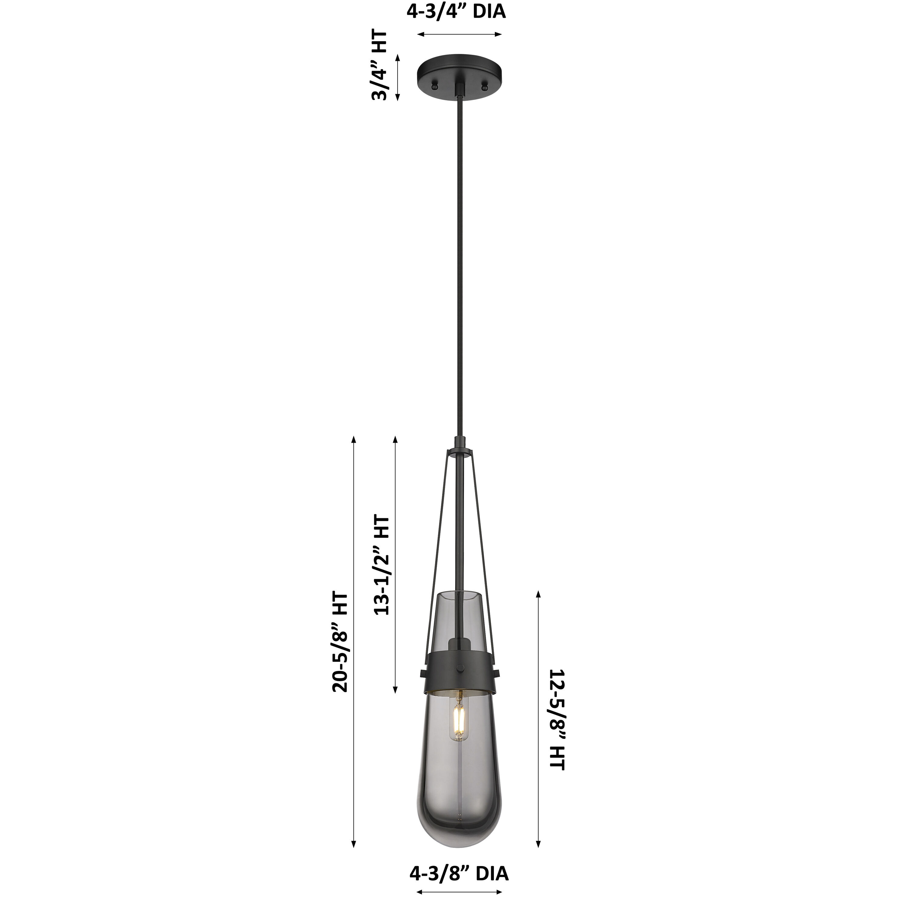 Downtown Urban Milan 1 Light 4.38 inch Matte Black Pendant Ceiling Light in Mercury