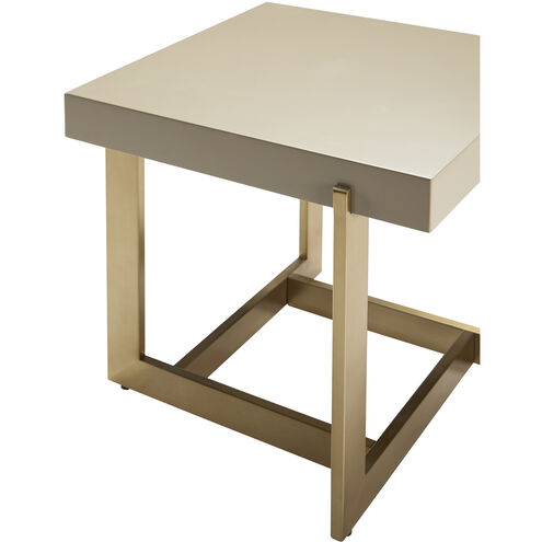 Temy 18 X 18 inch Top: Gray; Base: Metallic - Bronze End Table