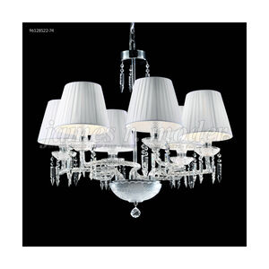 Le Chateau 6 Light 27 inch Silver Crystal Chandelier Ceiling Light