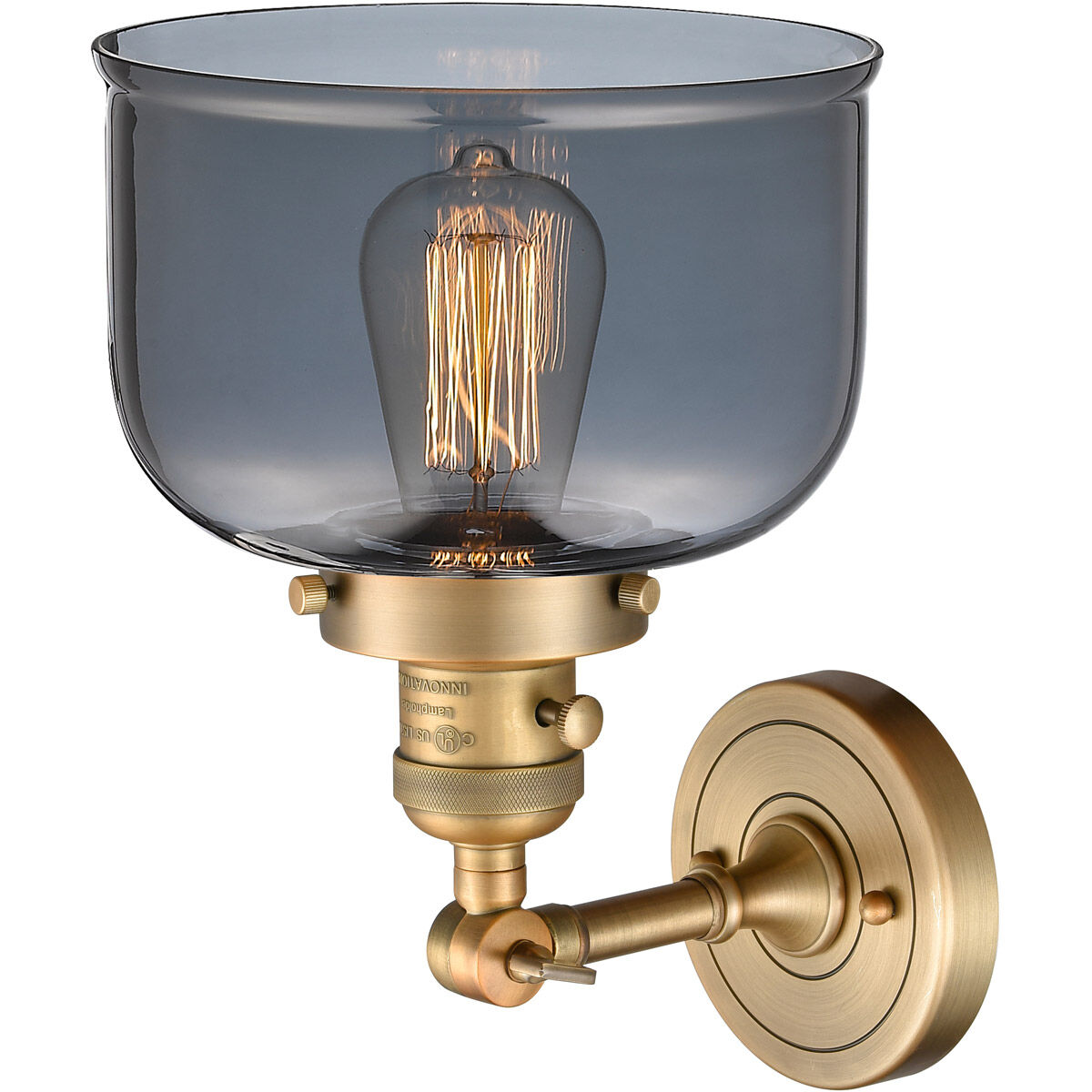Franklin Restoration Large Bell LED 8 inch Brushed Brass Sconce Wall Light, Franklin Restoration