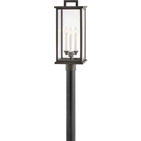 Estate Series Weymouth 3 Light 22.25 inch Oil Rubbed Bronze Outdoor Post Mount Lantern, Large