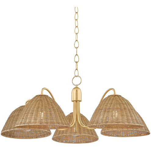 Katniss 5 Light 38.5 inch Aged Brass Chandelier Ceiling Light