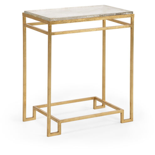 Chelsea House 27 X 22 inch Gold Leaf/Clear/Seeded Side Table