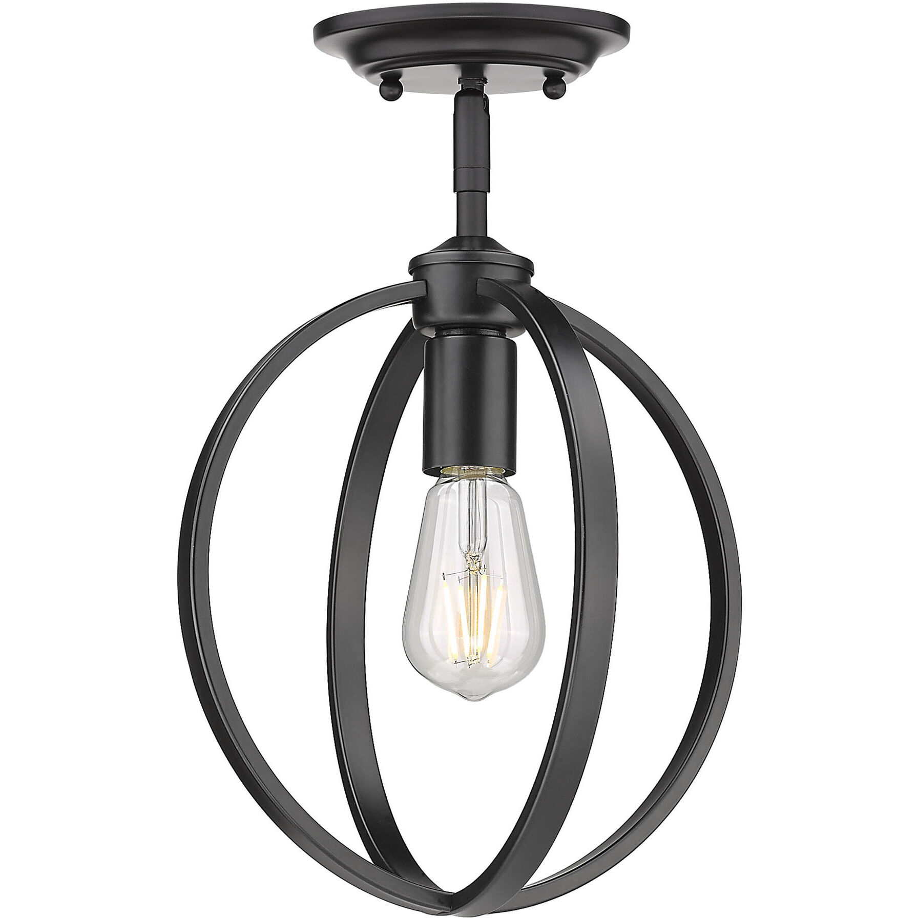 Colson 1 Light 9.88 inch Pewter Semi-Flush Mount Ceiling Light in No Shade