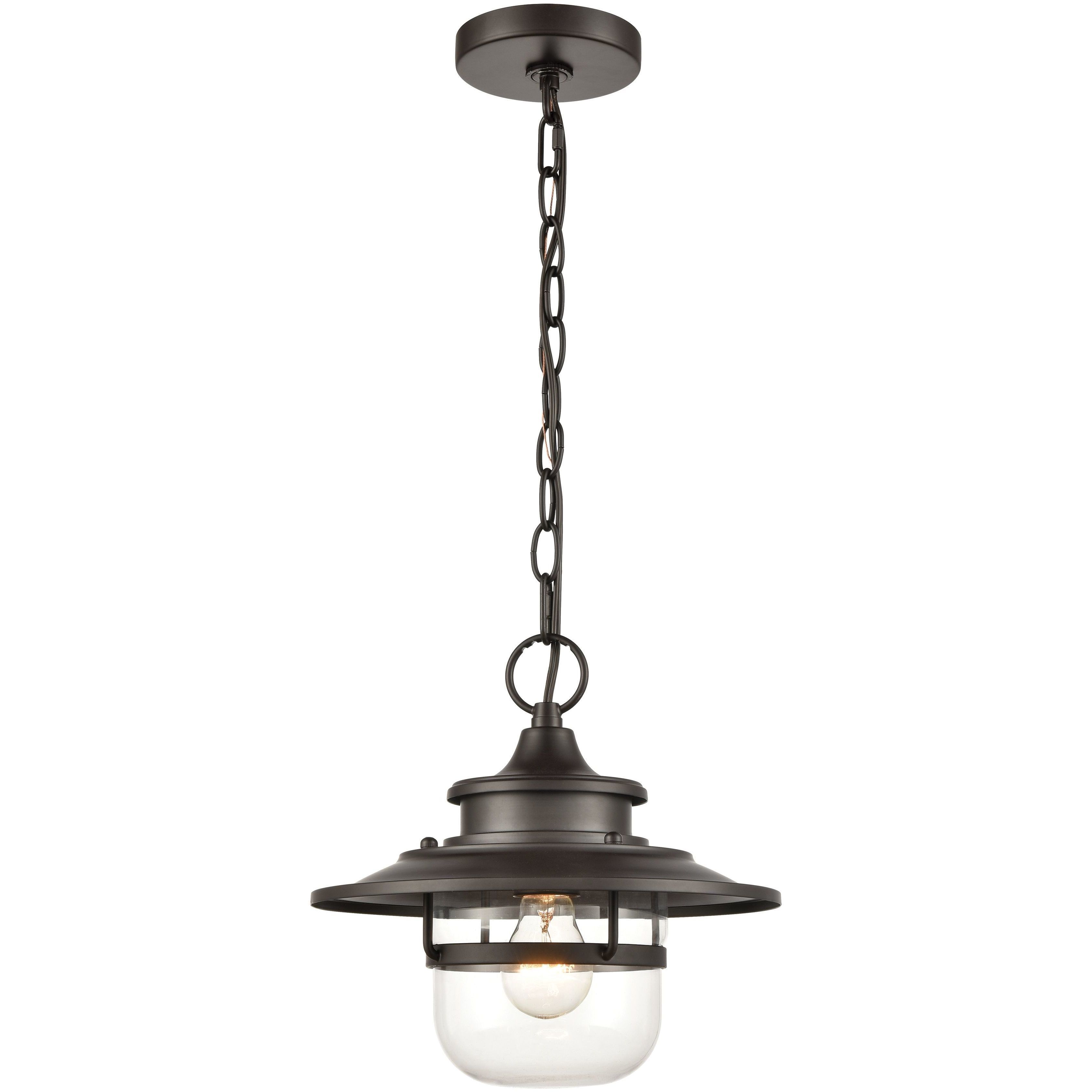 Renninger 1 Light 11 inch Oil Rubbed Bronze Outdoor Pendant
