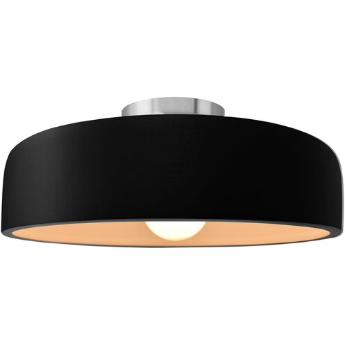 Radiance LED 16 inch Carbon Matte Black and Brushed Nickel Semi Flush Ceiling Light