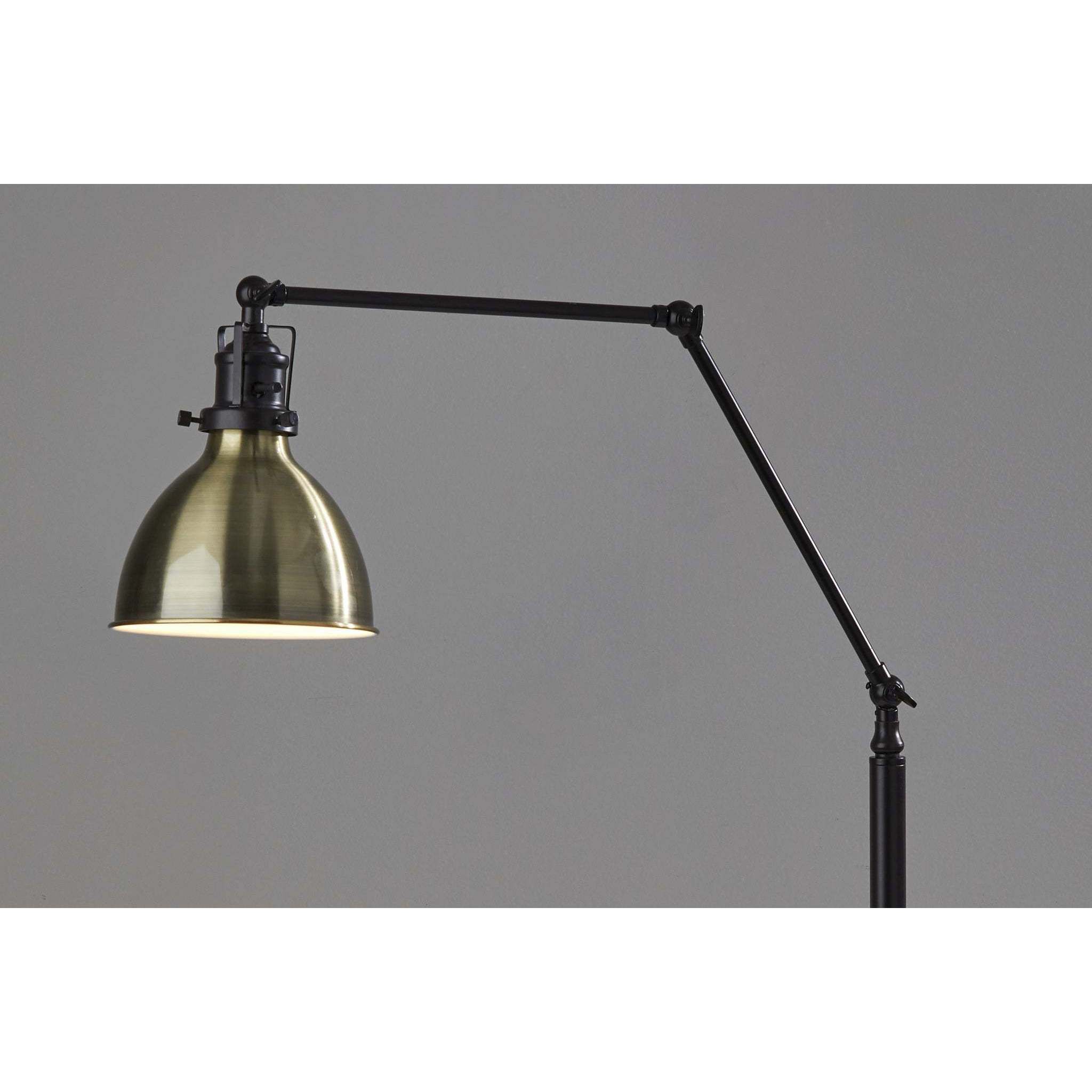 Alden 61 inch 60 watt Antique Bronze and Antique Brass Floor Lamp Portable Light, Simplee Adesso