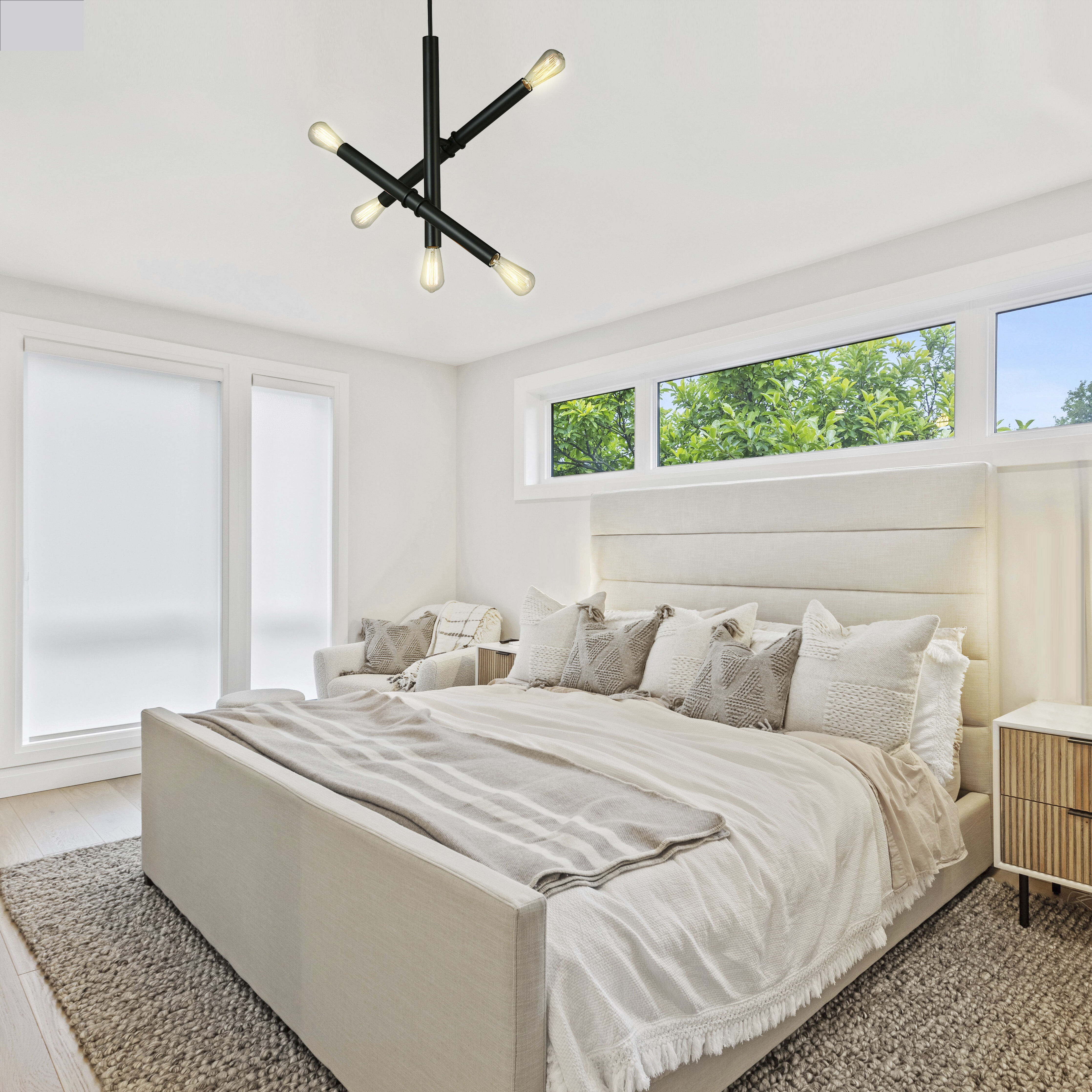 Drucker 5 Light 28 inch Black Pendant Ceiling Light