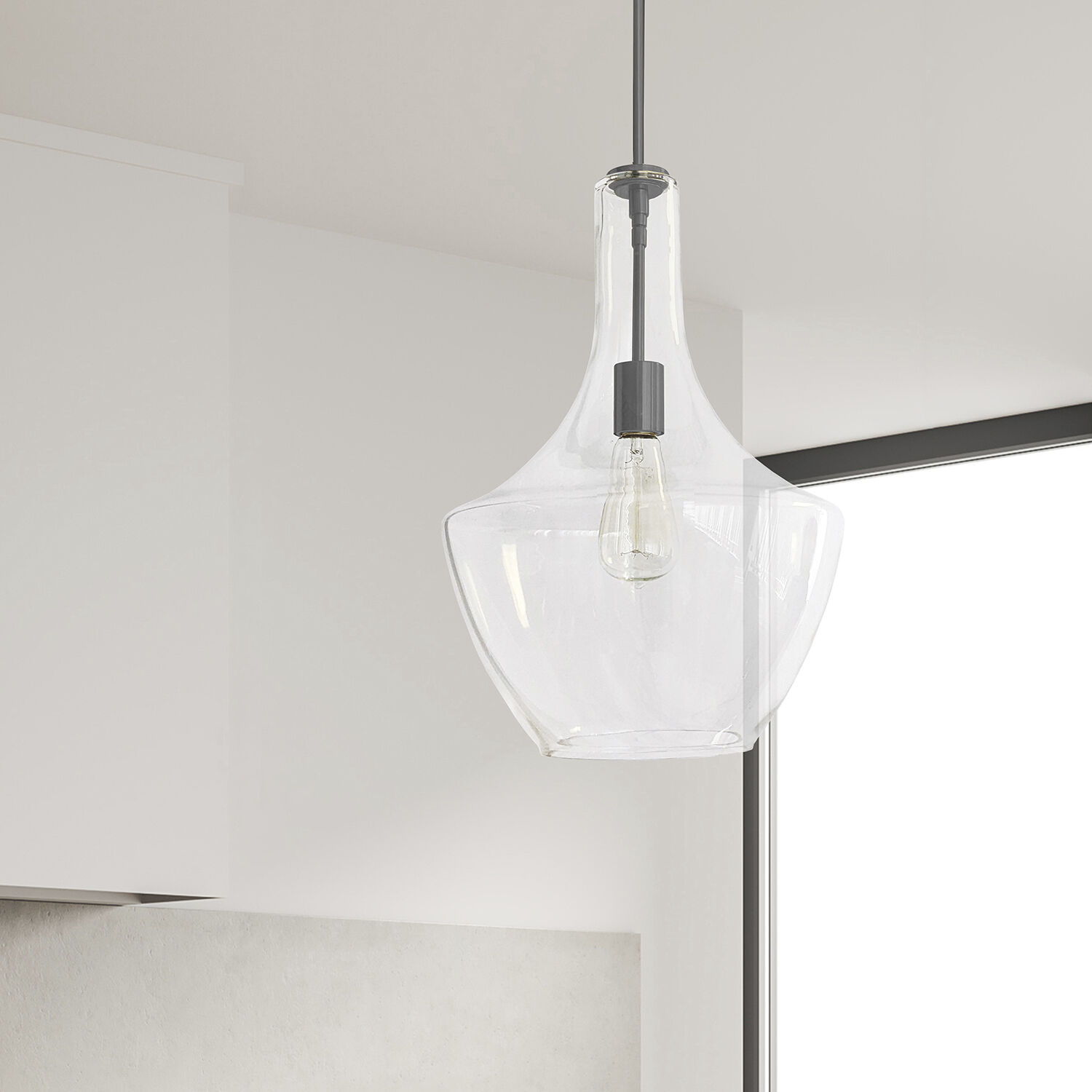 Petalite 1 Light 12.5 inch Matte Black Pendant Ceiling Light