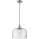 Franklin Restoration Bell 1 Light 12 inch Matte Black Mini Pendant Ceiling Light in Incandescent, Clear, Franklin Restoration