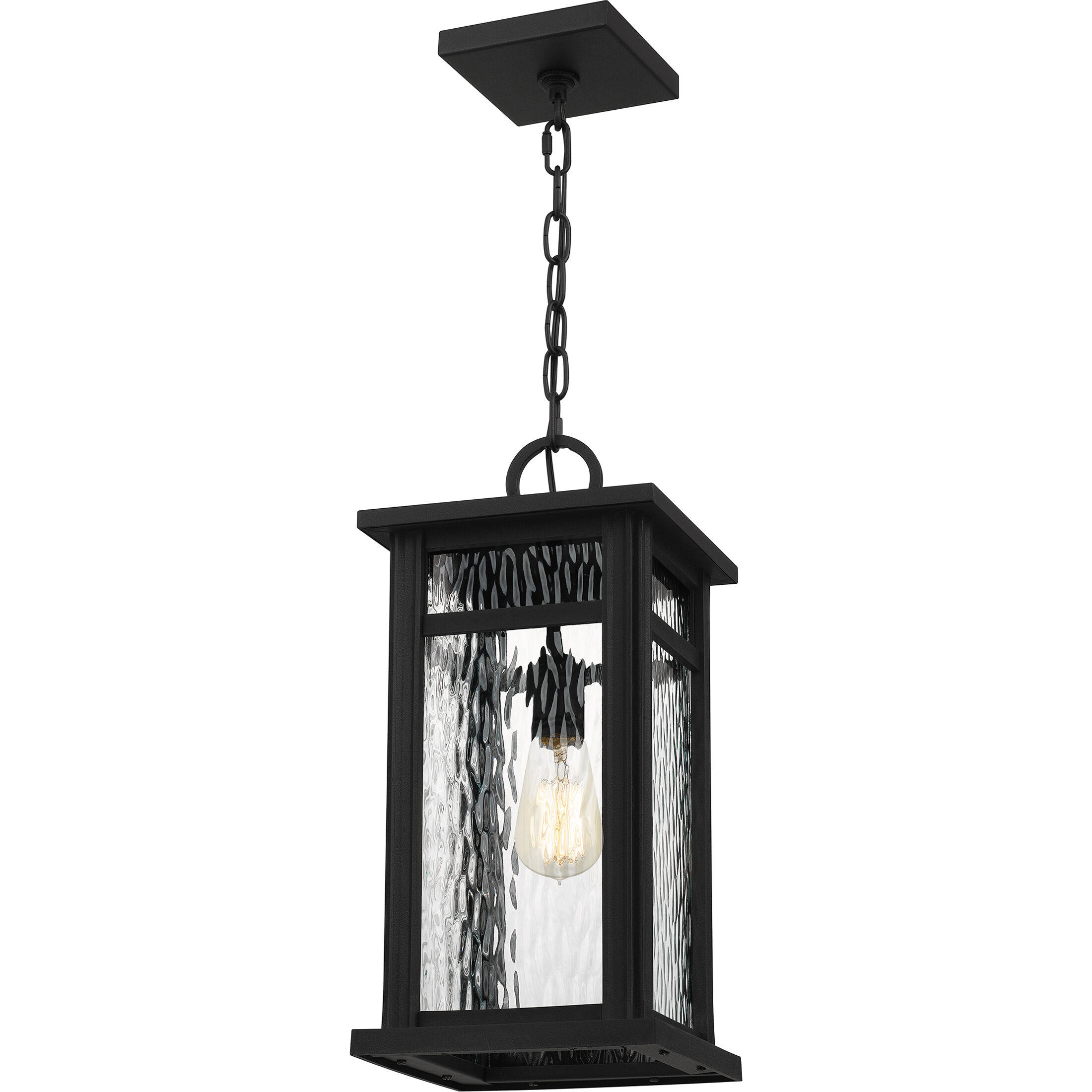 Moira 1 Light 8 inch Earth Black Outdoor Hanging Lantern, Large
