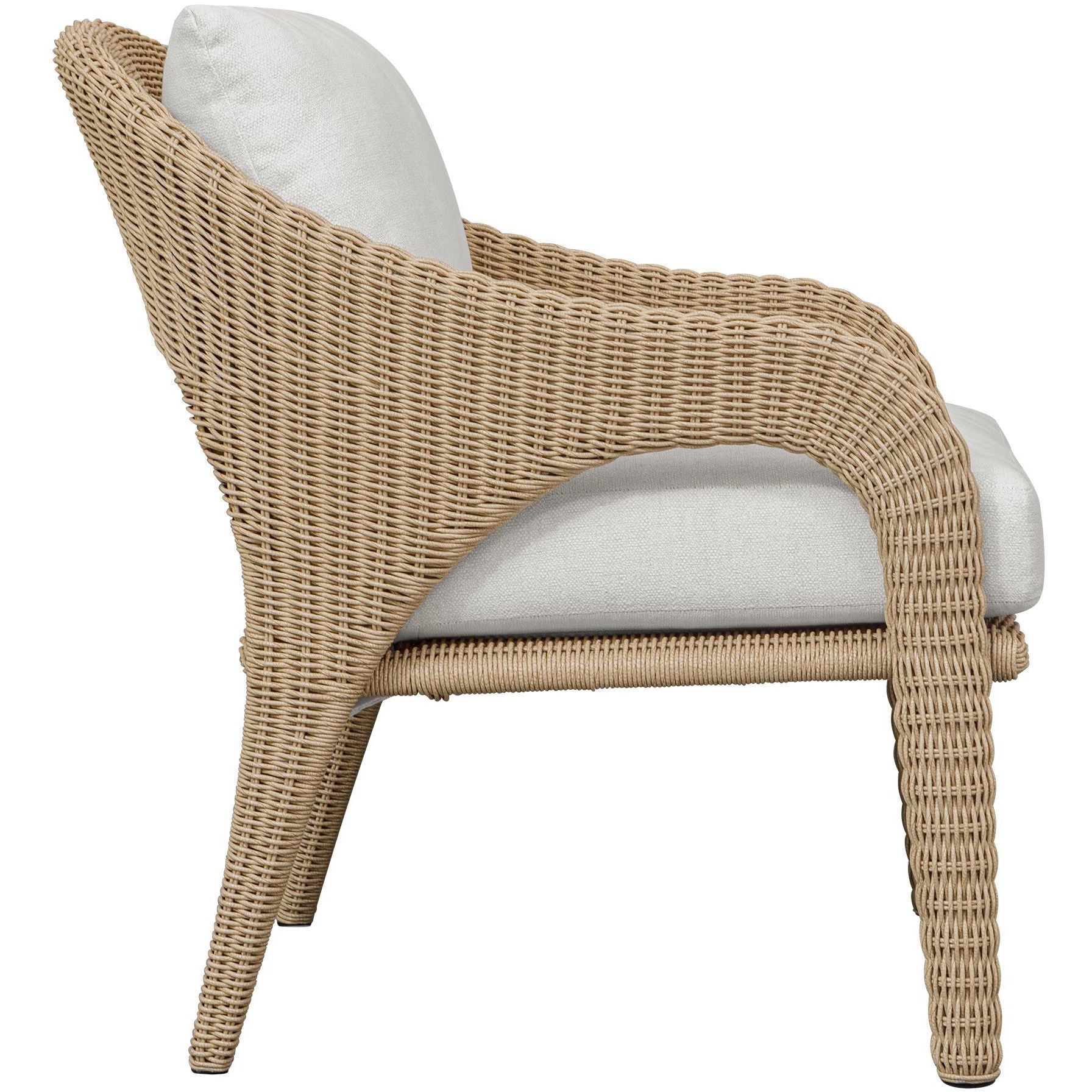 Kavali Natural Honey and Oyster White Outdoor Lounge Chair