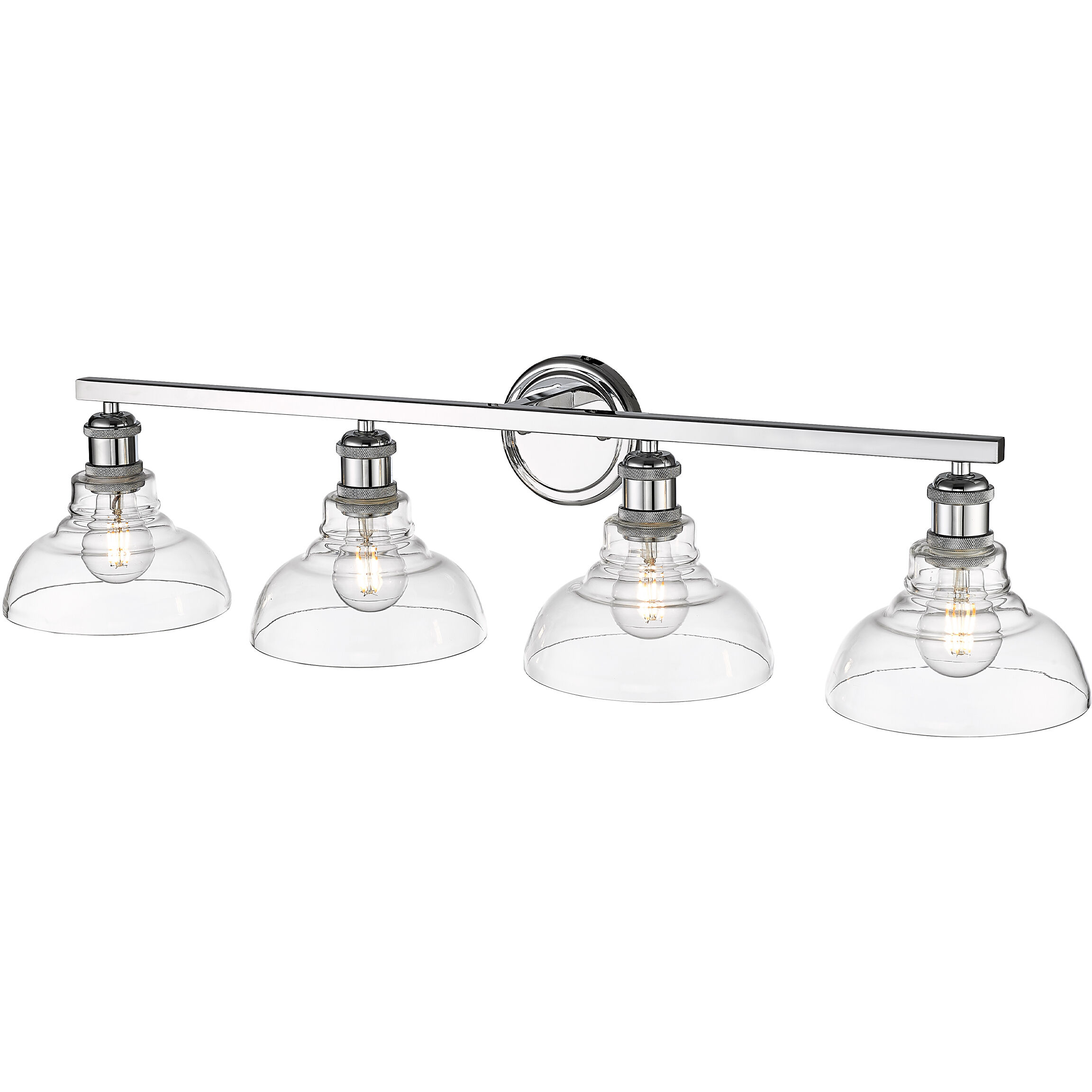 Yep Carver Vanity Wall Light in Chrome, Clear Glass