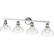 Yep Carver Vanity Wall Light in Chrome, Clear Glass