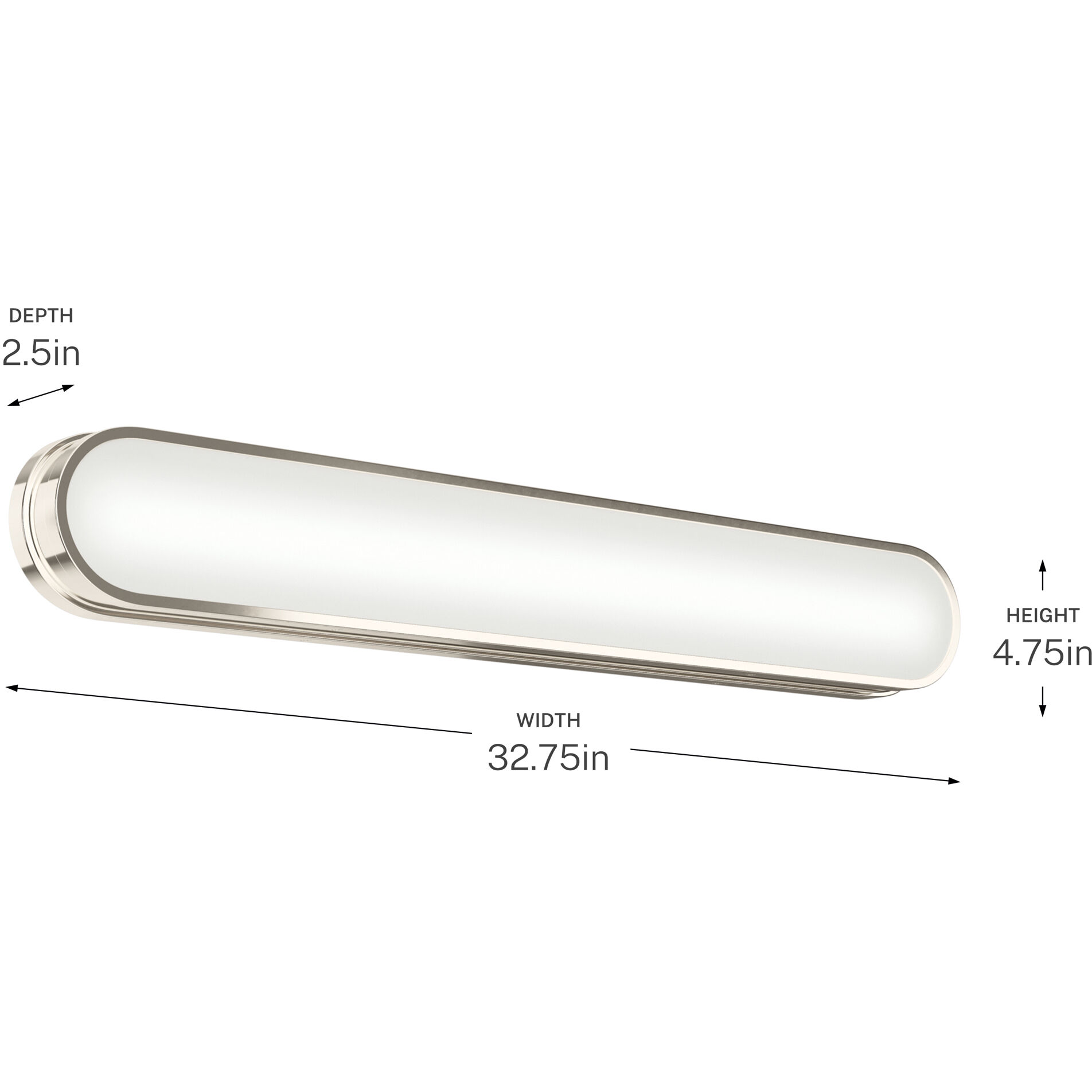 Daines LED 32.75 inch Polished Nickel Bath Bar Wall Light