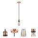 Franklin Restoration Bare Bulb 1 Light 2 inch Antique Copper Mini Pendant Ceiling Light, Franklin Restoration
