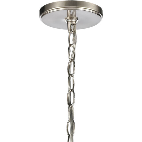 Rotunde 6 Light 26 inch Beechwood with Satin Nickel Chandelier Ceiling Light in Beechwood/Satin Nickel