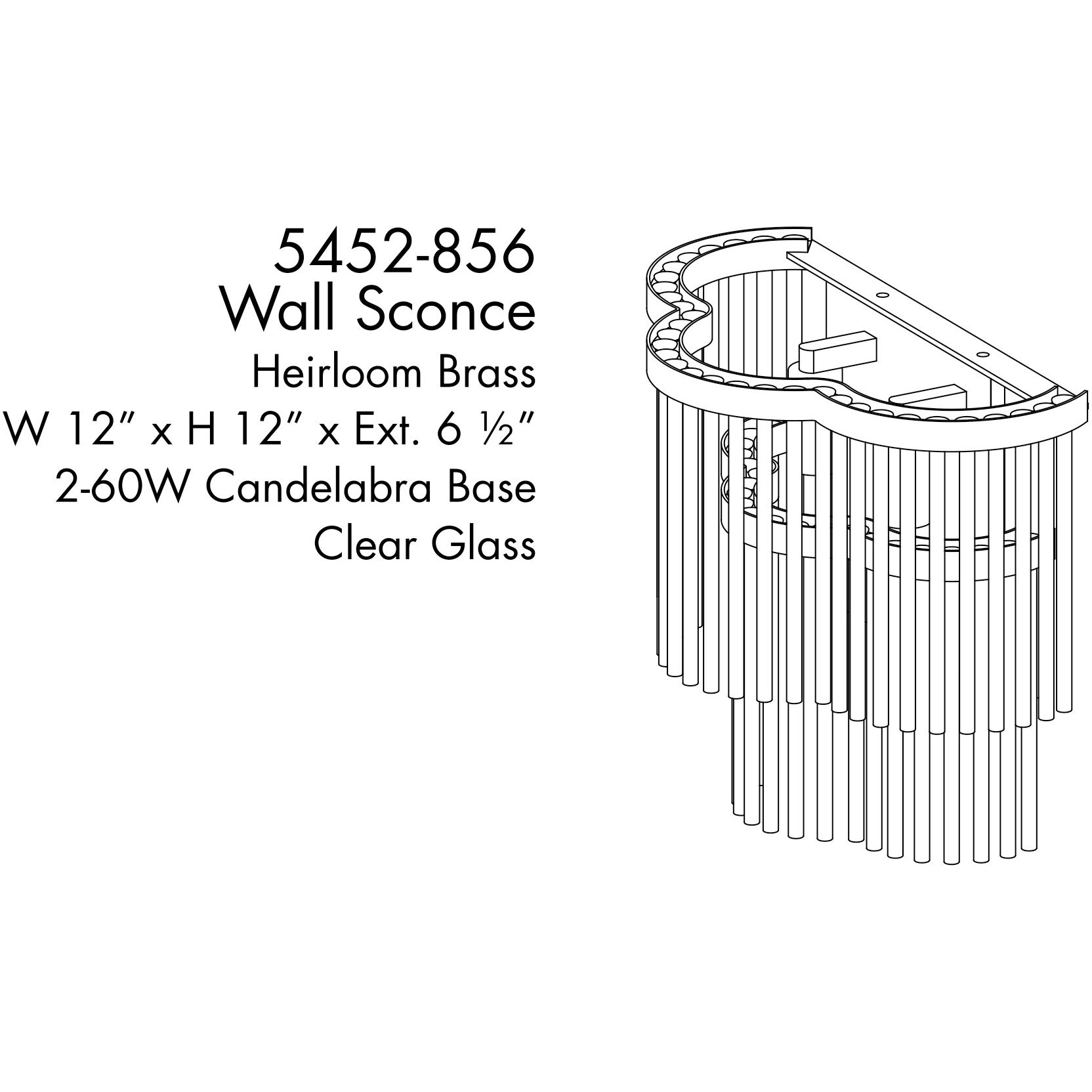 Azura 2 Light 12.13 inch Heirloom Brass Wall Sconce Wall Light