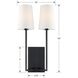 Lena Bath Wall Light in Black Forged