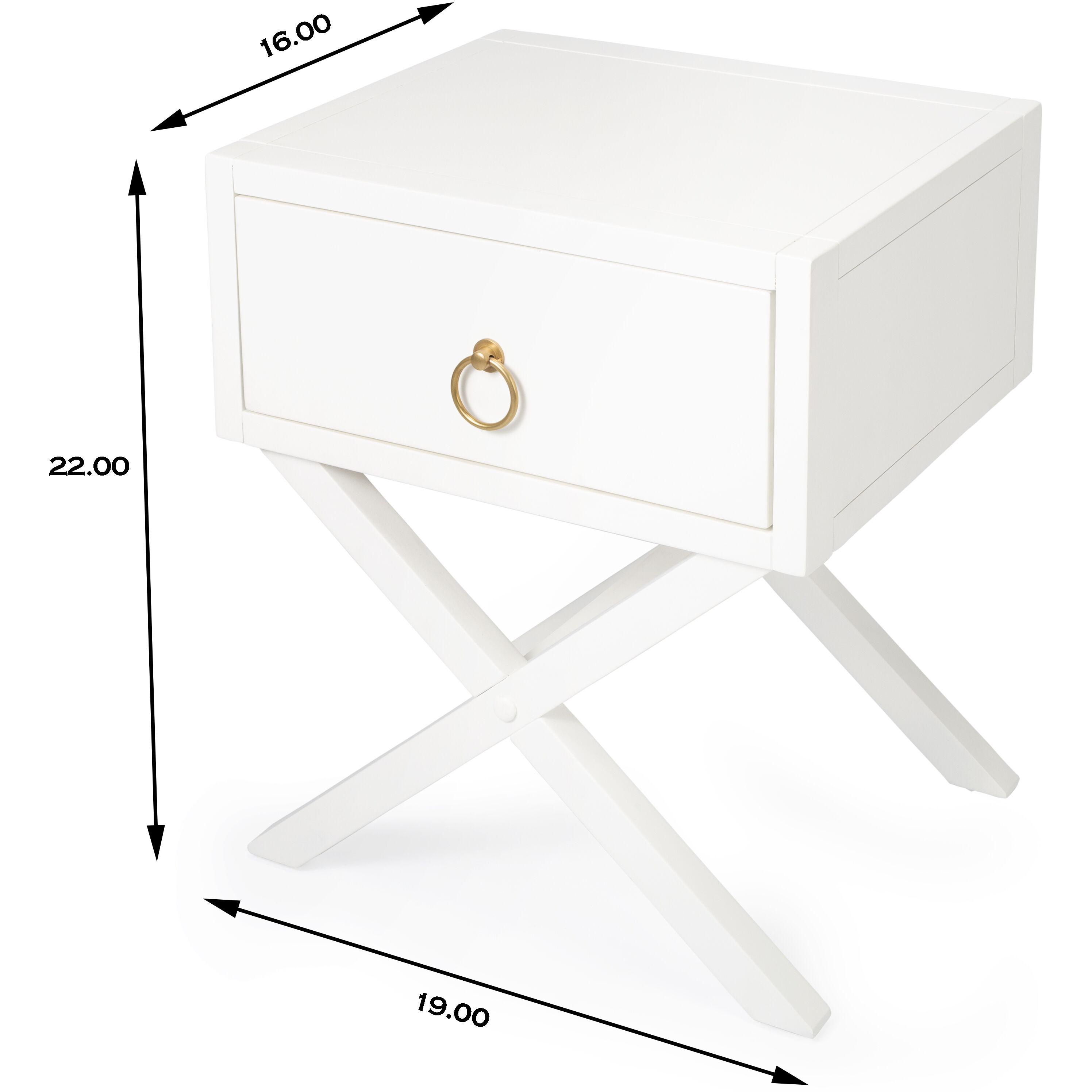 Lark White End or Side Table