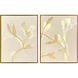 Golden Stems II Beige and Brown and Metallic Canvas, The Studio